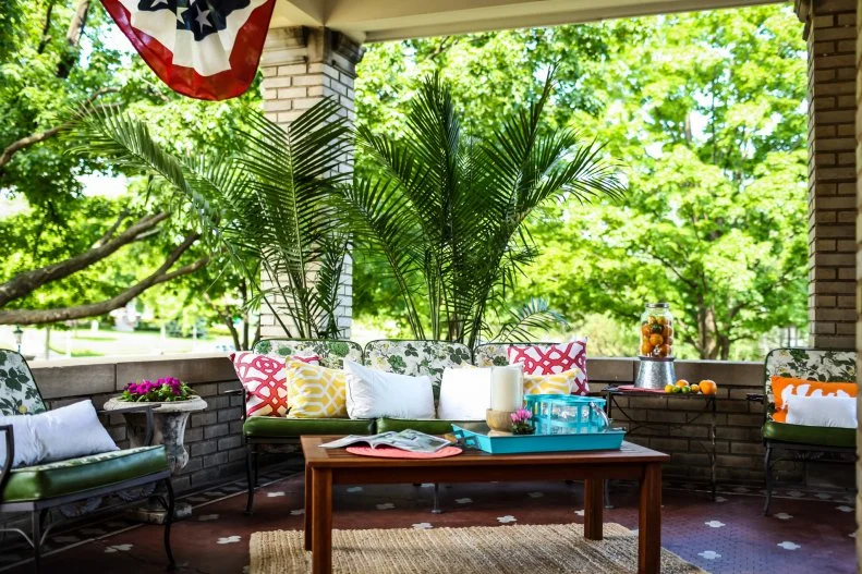 Bright and Bold Colors Update Front Porch 