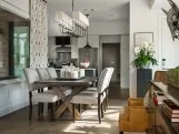 The HGTV Smart Home 2015 dining room sets the scene with its urban vibe and subtle overtones of Texas.