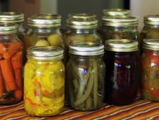 Jars of pickled produce
