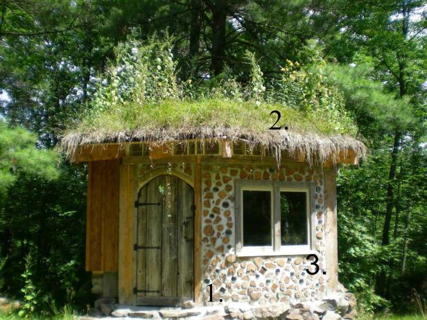 This fairy tale-worthy cordwood construction house with a living roof was created by Ontario artist and writer Rena Upitis.
