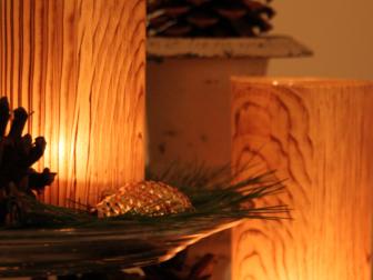 faux bois candle