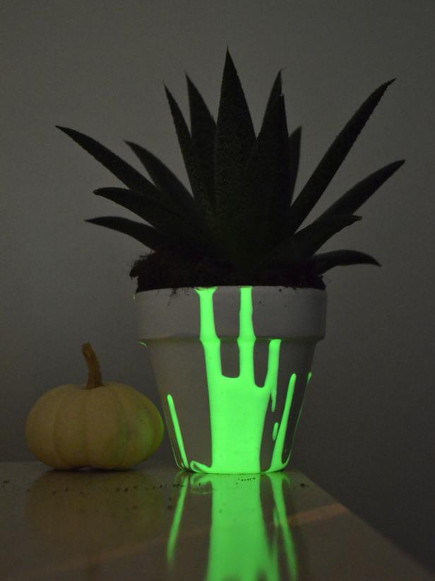 DIY Glow in the Dark Planters