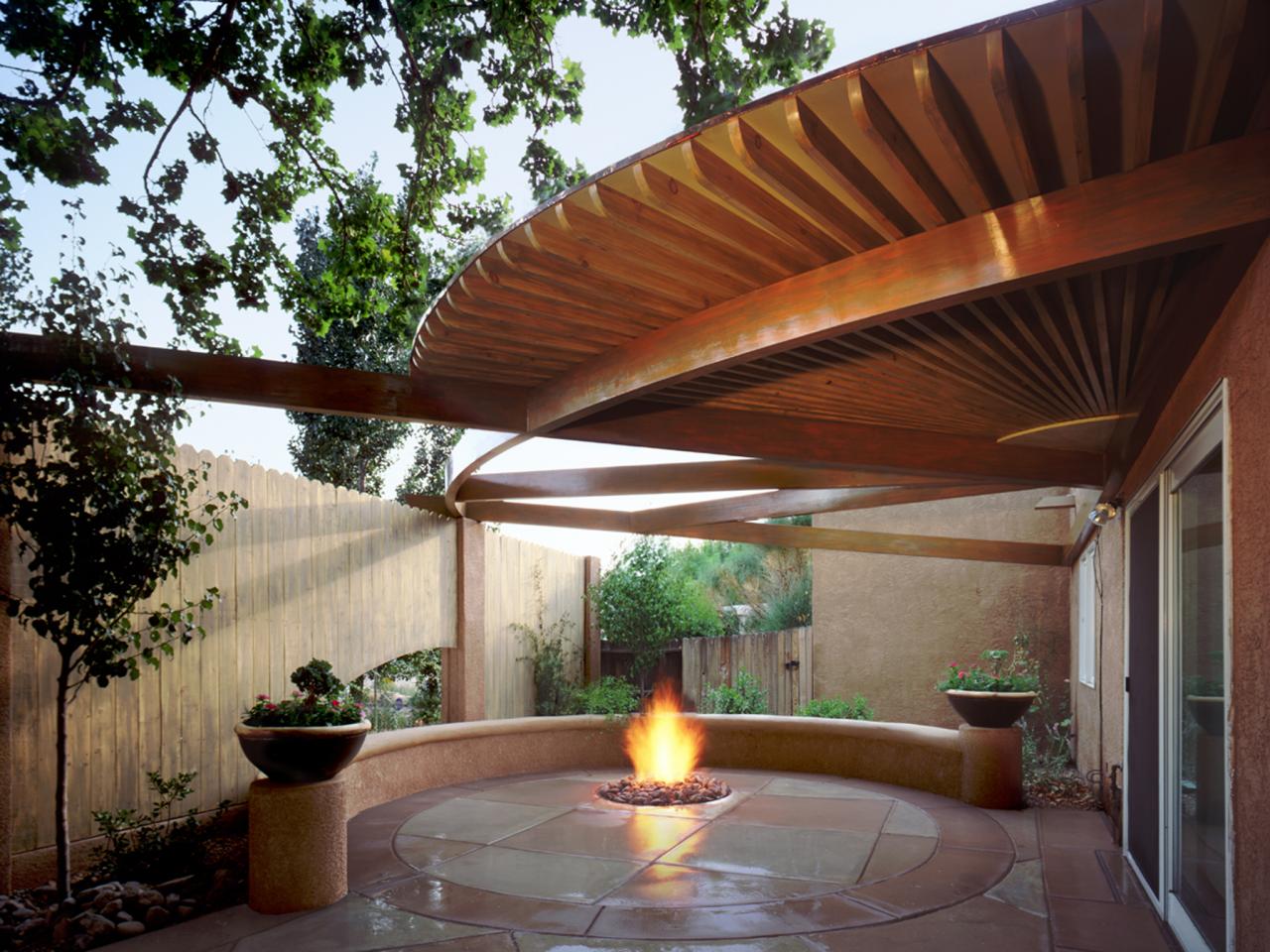 In Ground Fire Pit Ideas, Fire Pit Under Roof