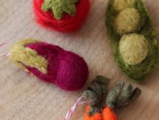 Felted Veggie Ornaments