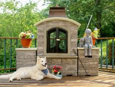 Dog Friendly Deck Outdoor Fireplace