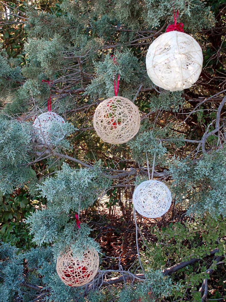 String ornaments can be a lovely addition to your Christmas decorations, and now you can take them outdoors without worrying about them &quot;melting&quot; if it rains. The step-by-step instructions in this gallery aren't difficult, but they do take a bit of time, so be sure to set aside a few hours before tackling this project.