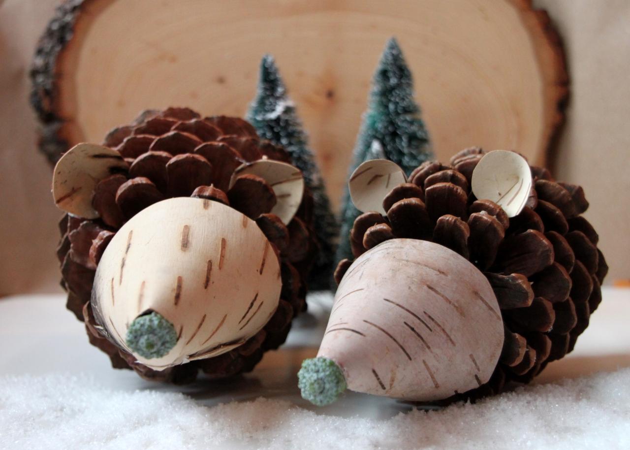 Make Your Own Pinecone Hedgehogs | HGTV