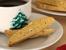 Pumpkin-Pecan biscotti adds seasonal flavor to a crisp coffee break favorite.