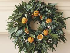 Made by hand on a family farm in the Salinas Valley, this orange eucalyptus wreath is fresh and fragrant. $89; <a href="http://www.vivaterra.com/garden/plants/orange-eucalyptus-wreath.html" target="_blank">vivaterra.com</a>
