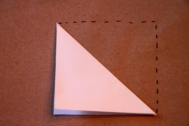 Start with a square sheet of paper and fold it into a triangle.