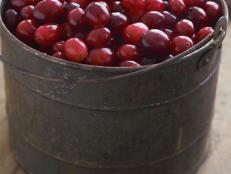 bucket of cranberries