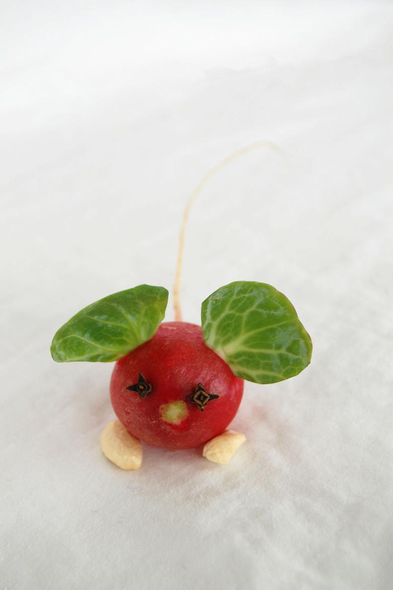 This radish mouse is so simple and adorable, you might have to make more than one!