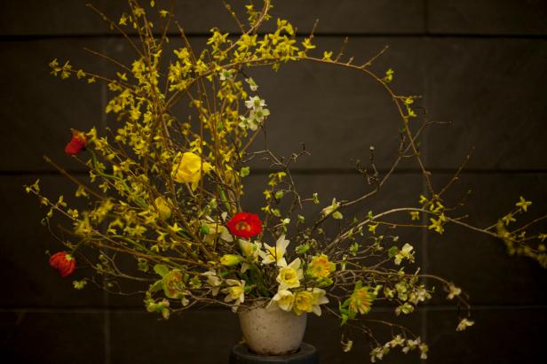 Asian style flower arrangement