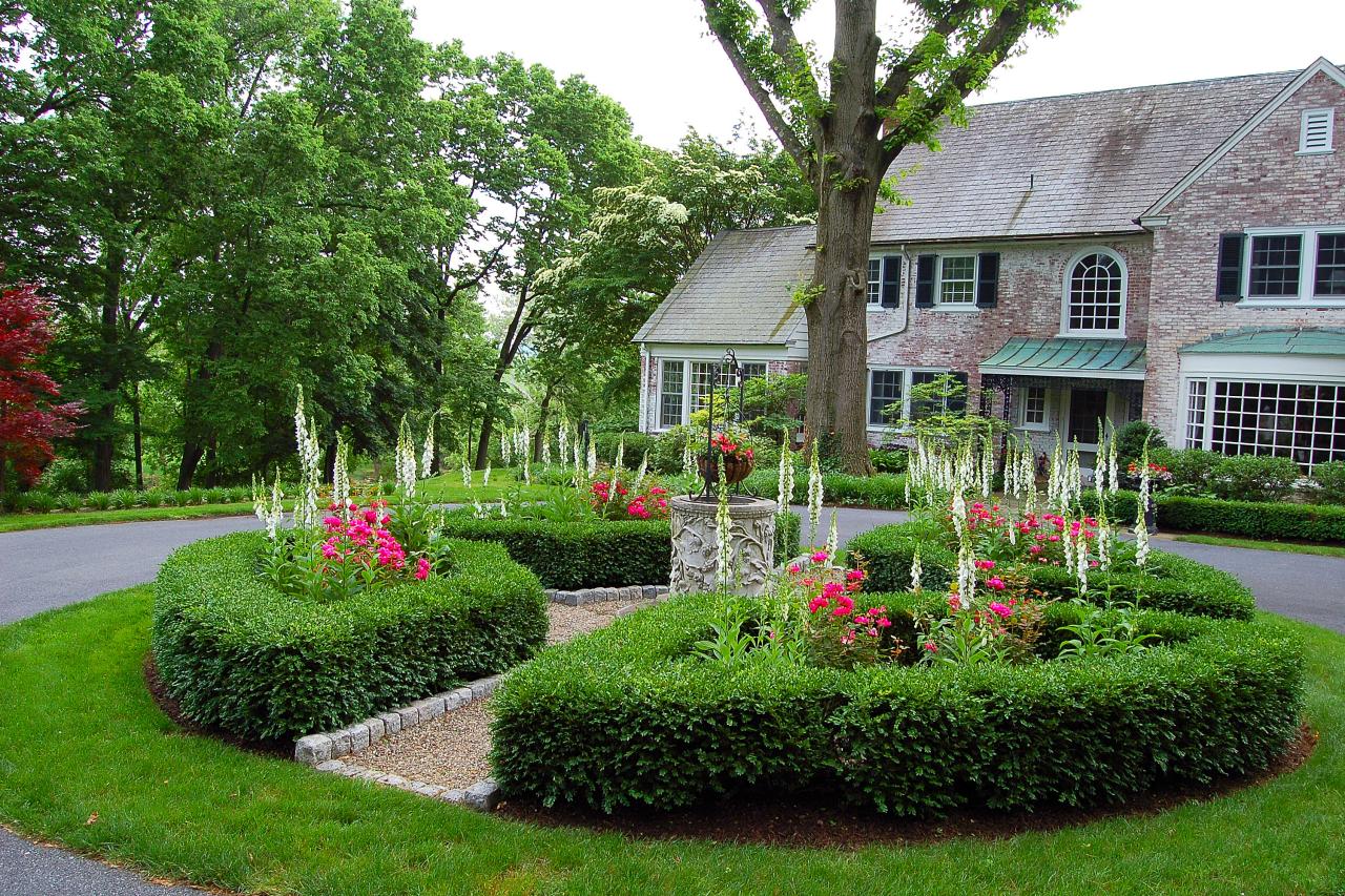 front yard island landscape design