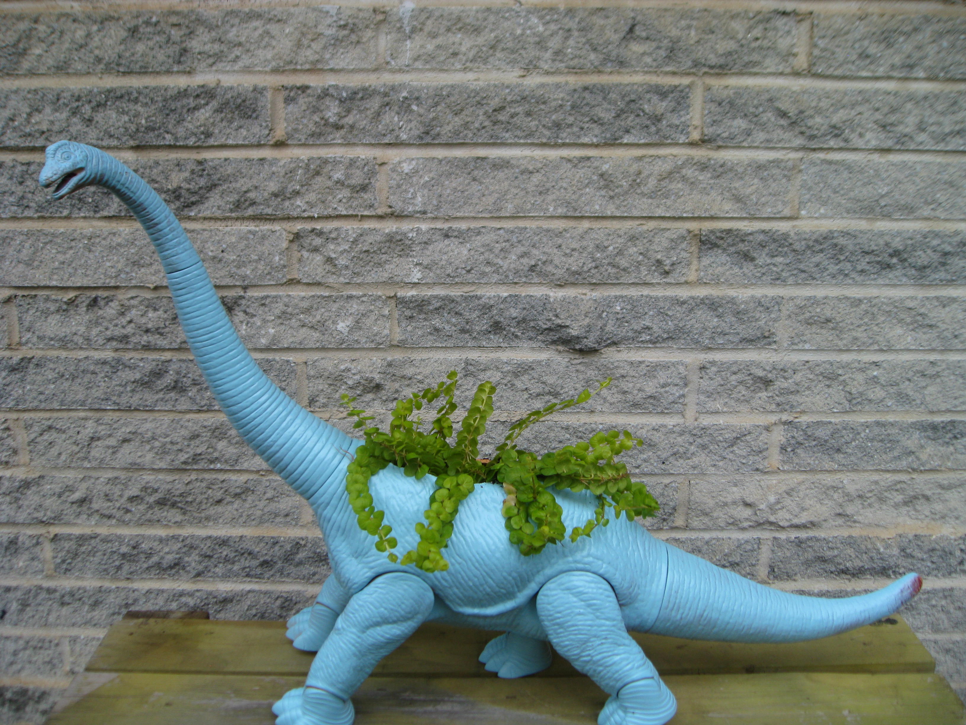 Large Turquoise Velociraptor Dinosaur Planter  Dino Plant Pot