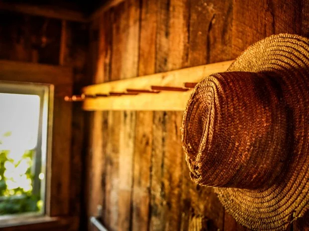 Hat rack and hat at Blackberry Farm