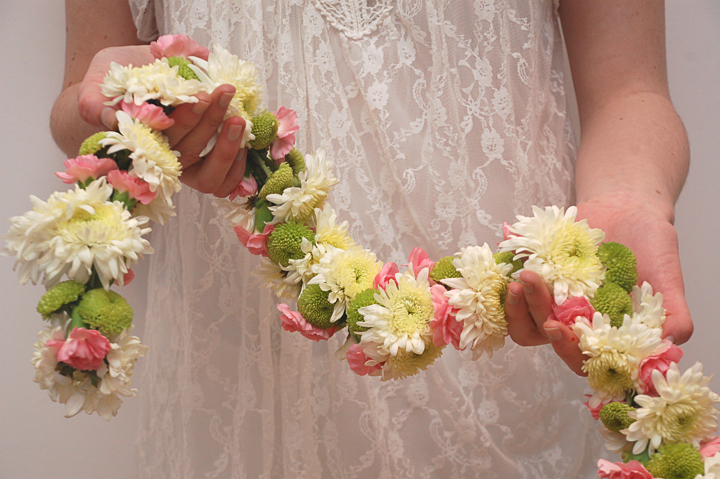 5M Beaded String Flower Ribbon Wedding Bridal Garland Decor Hair Accessory W0U3 