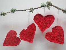 These handmade hearts make perfect Valentine's Day decorations and gifts. Make them with your favorite seeds and plant them for lovely flowers or vegetables later in the year! This craft is great to make with kids, even little ones can participate and enjoy.