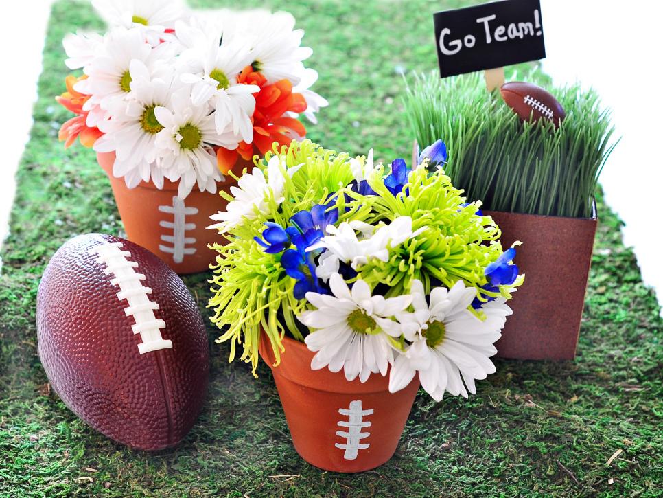 Football Themed Centerpieces for your Super Bowl Party