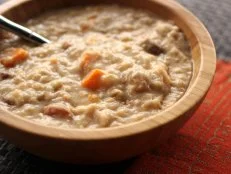 Use a slow cooker to get a head start on a healthy breakfast with sweet potato oatmeal.