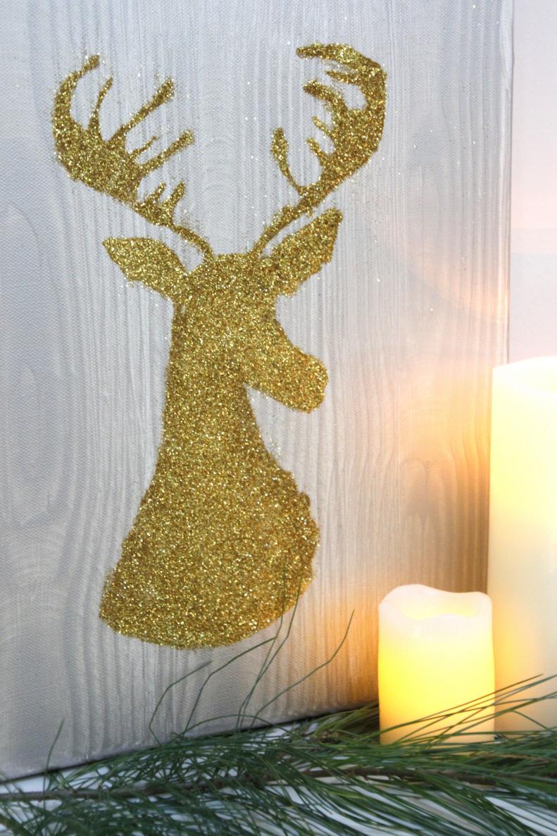 Add a sparkling deer silhouette to your mantle this holiday season.