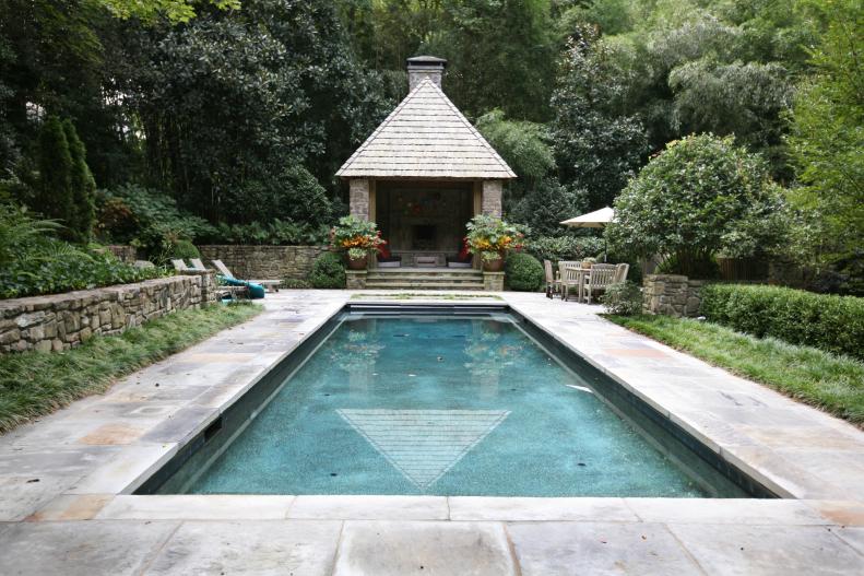 The pool and cabana at Nancy Hooff's Atlanta home were added in 2008, more than a decade after the landscape plan was created for her Atlanta yard. &quot;From the beginning, she knew she wanted a swimming pool,&quot; says Deanna Pope Ozio of Pope-Ozio &amp; Associates, based in Decatur, Georgia. &quot;We graded out the site and made a platform that’s the current level of the pool terrace. That area for several years was the lawn.&quot;