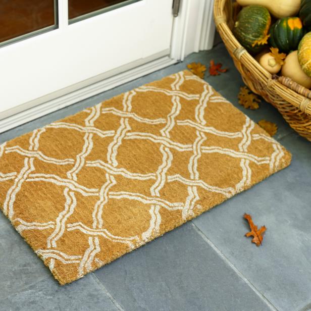 Pottery Barn's <a target="_blank" href="http://www.potterybarn.com/products/kendra-trellis-coir-knot-door-mat/?cm_src=AutoRel">Kendra Trellis Doormat</a> is inspired by the design of structures that can add charm and beauty to gardens. Made of coir fibers, the doormat is 100 percent biodegradable.