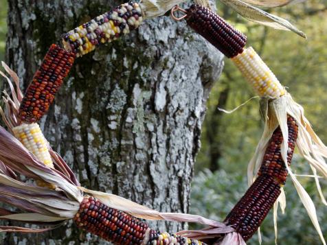 DIY Wildlife Indian Corn Wreath