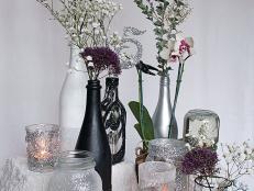 Once Christmas is past, it can be a little hard to decide which decorations should fill the empty spaces. This glittery, DIY winter arrangement is perfect for the new year and will keep things cheery even in the middle of winter. This how-to gallery will give you a few steps to get started, and provide inspiration for your custom display.