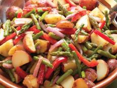 Full of flavor and interesting textures, this Asparagus, Red Pepper and Potato Salad comes together with a rich mustard dressing.&nbsp;