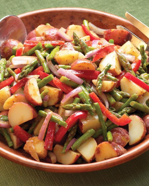 Full of flavor and interesting textures, this Asparagus, Red Pepper and Potato Salad comes together with a rich mustard dressing.&nbsp;