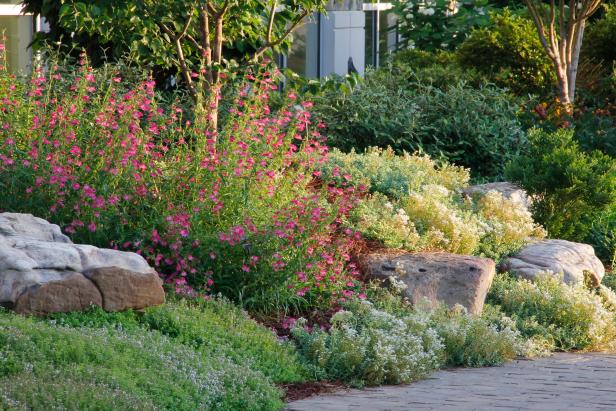 rock flower bed