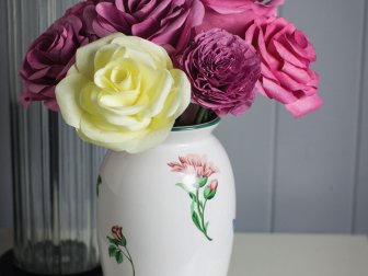 Add some bright spring color to your tabletop with these fun and easy coffee filter flowers.