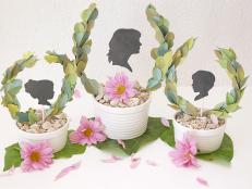 This Mother's Day thank Mom for all the hard work she puts into growing up beautiful children with a custom portrait topiary. Cut out silhouettes of Mom and kids and capture a little of their personalities by thoughtfully arranging the surrounding paper leaves.
