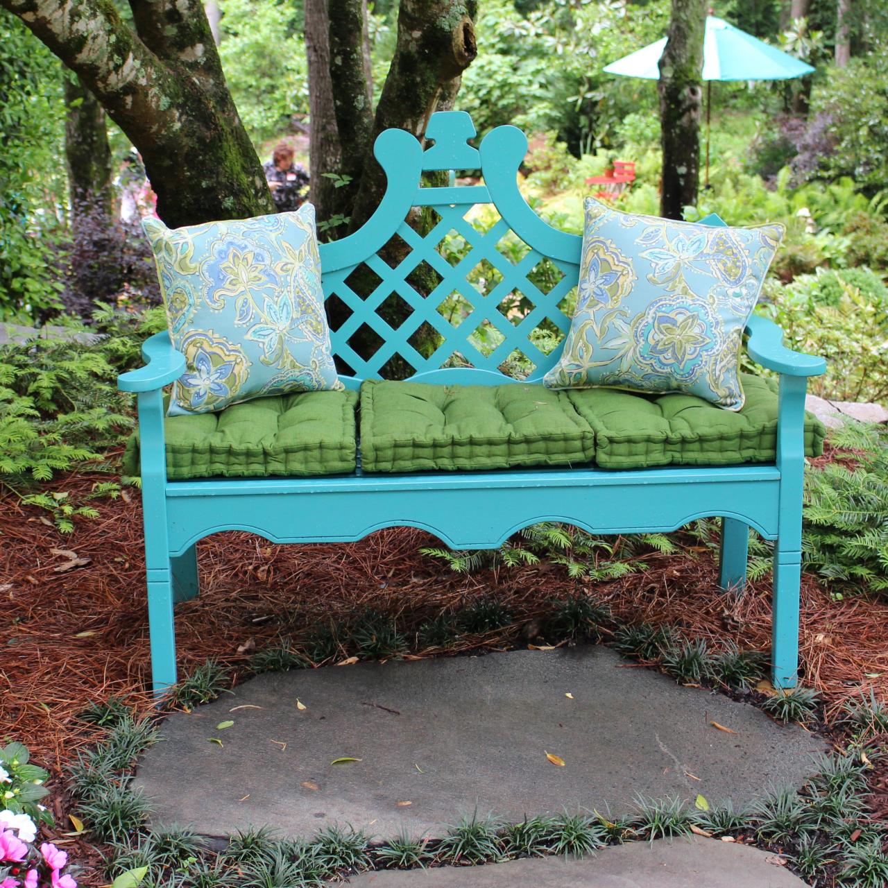 Colorful garden bench sale