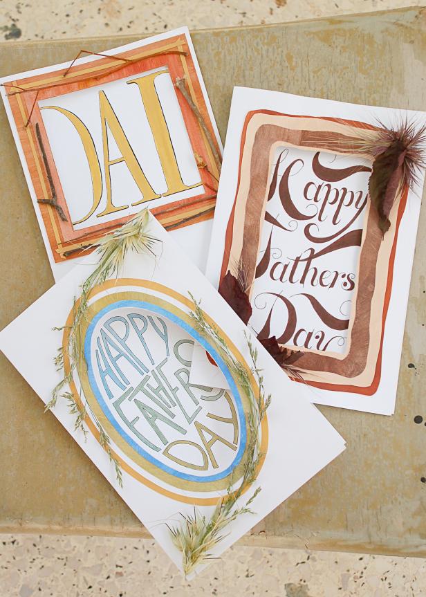 All you need to give Dad a personalized, handmade card this Father's day are a few craft supplies and some plants from your own yard. Kids of all ages can participate in making these cards, although the little ones may need a helping hand.
