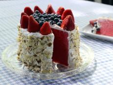 This refreshing no-bake “cake” uses watermelon and other seasonal fruit.