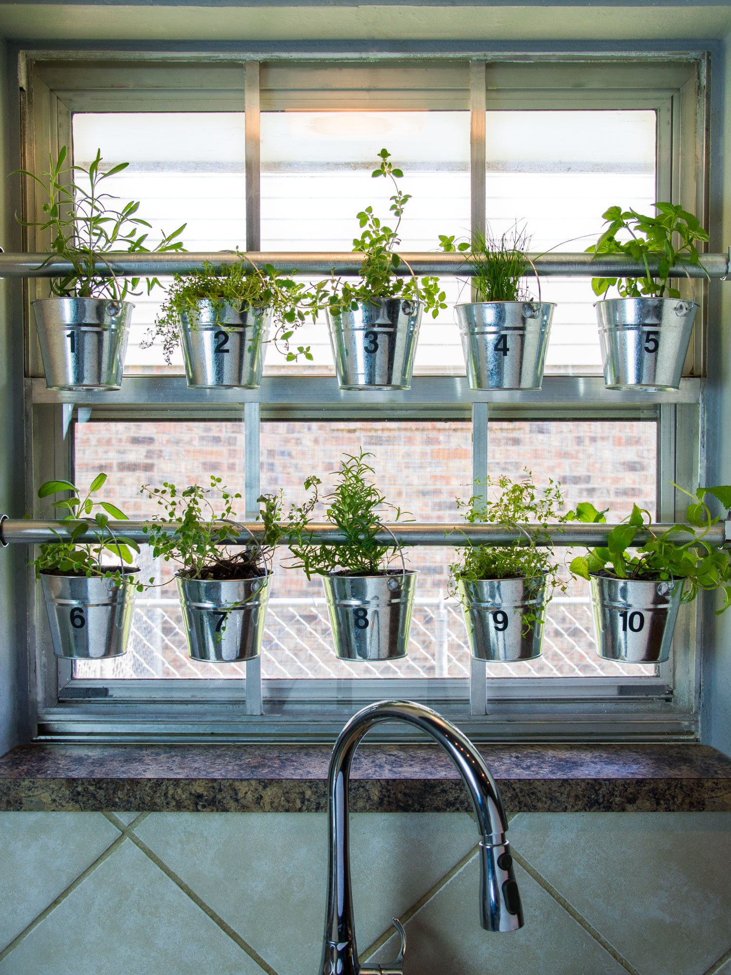 kitchen window plant shelf