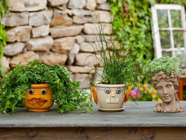 Decorative Planters Put A Face On Your Garden Pots How Tos Diy - Face Planters Garden