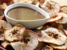 Baked Apple Chips with Salted Caramel Dip