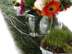Bring a touch of whimsy to your dining table with this grass table runner.