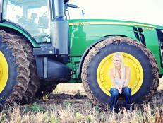 Texas Farm Girl and tractor