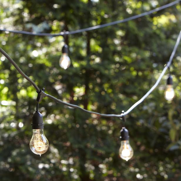 &quot;Utilize your patio after dark by draping string lights over your backyard entertaining space – the soft and festive lighting will create a rustic ambiance while still allowing for stargazing with guests.&quot;