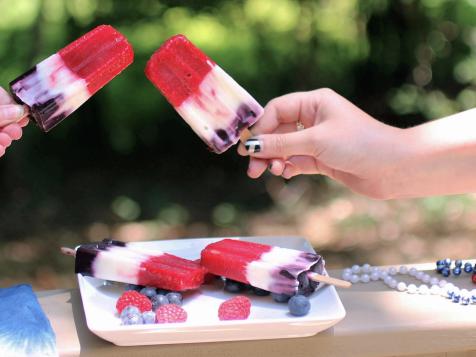 Red, White and Blue Berry Pops for the 4th of July