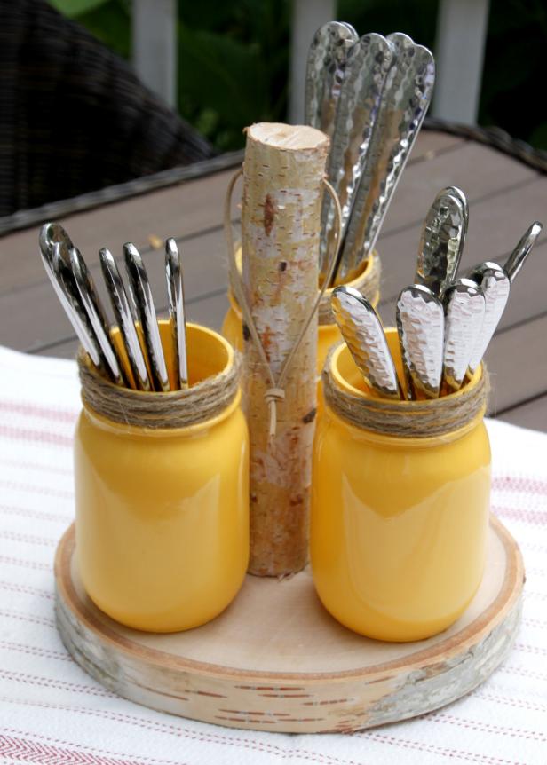 diy rustic outdoor inspired utensil holder hgtv