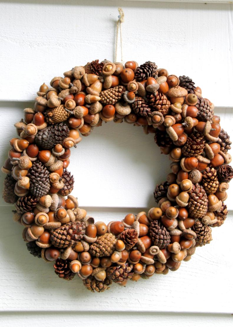 It only took 5 items to make this simple fall wreath. Take a peek and see how you can make your own.