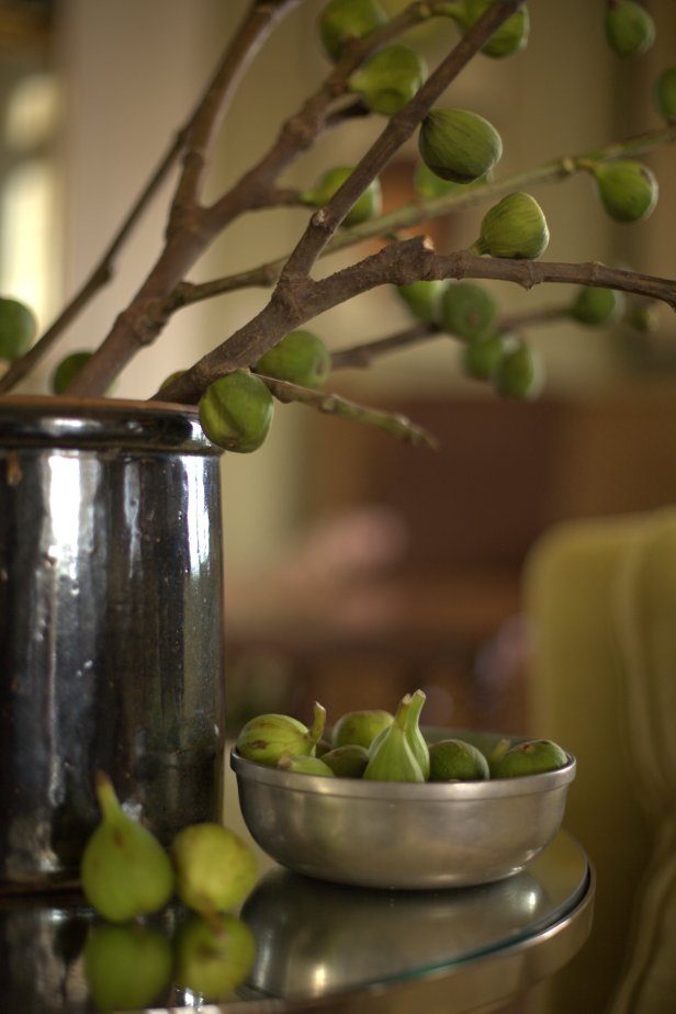 A branch laden with figs can make a gorgeous, simple table centerpiece or seasonal arrangement.