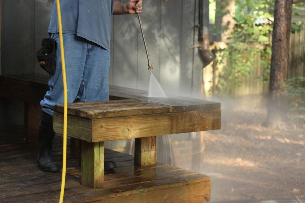 Hold the spray wand at an angle to push dirt and grime away from the  contact point. Use consistent motion and distance for uniform cleaning  without the risk of pitting or scarring.