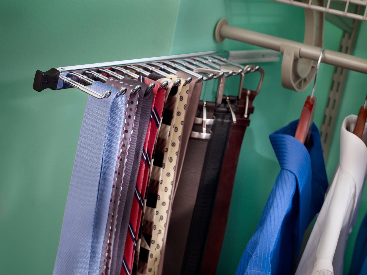 Closet tie rack discount sliding