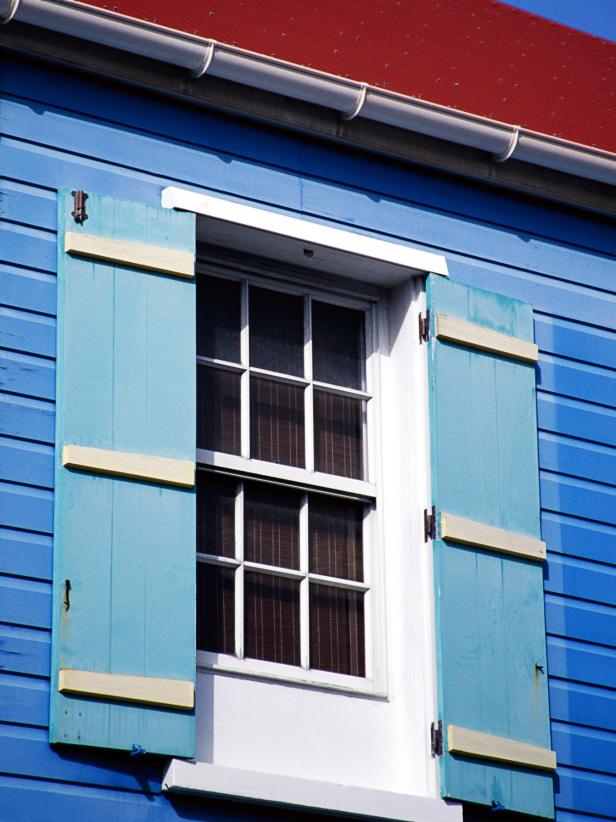 Shutters on window